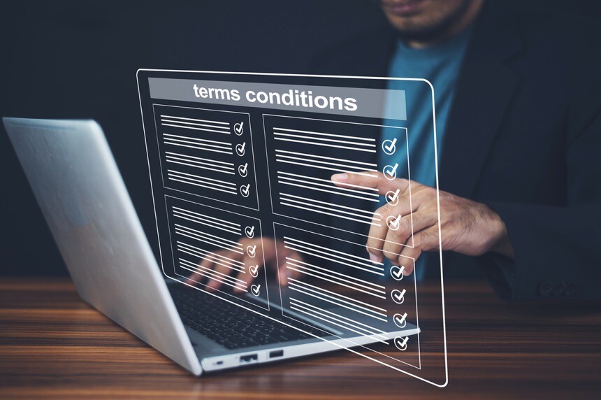 user checking terms and conditions