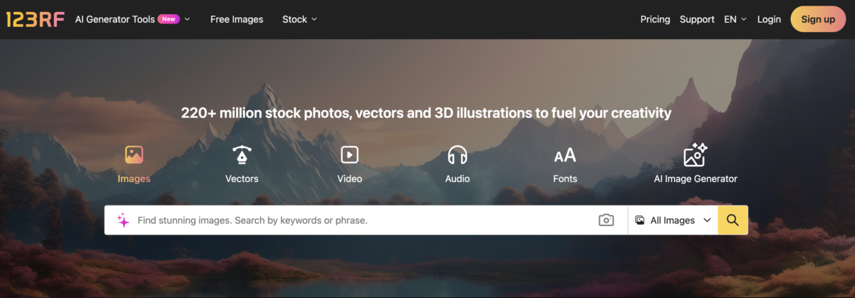 Top Budget-Friendly Stock Photo Services Worth Exploring 123rf homepage