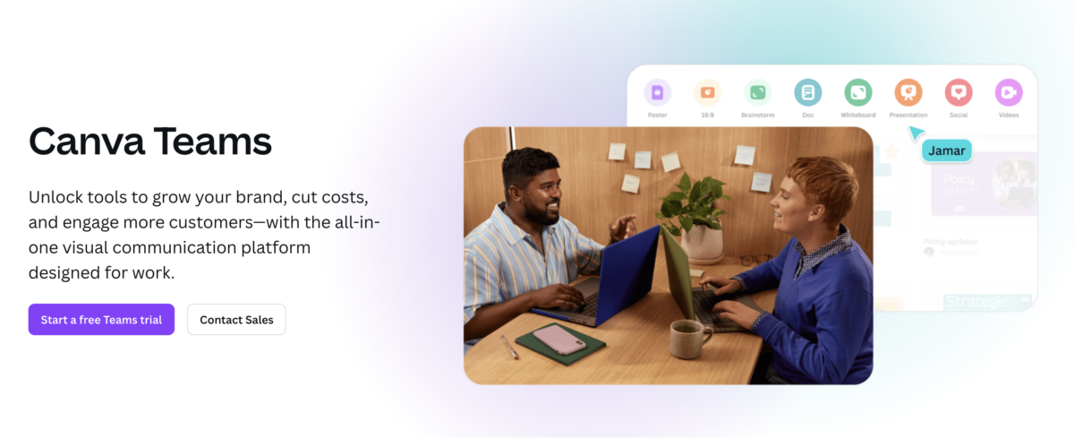 canva pro pricing, canva teams home page