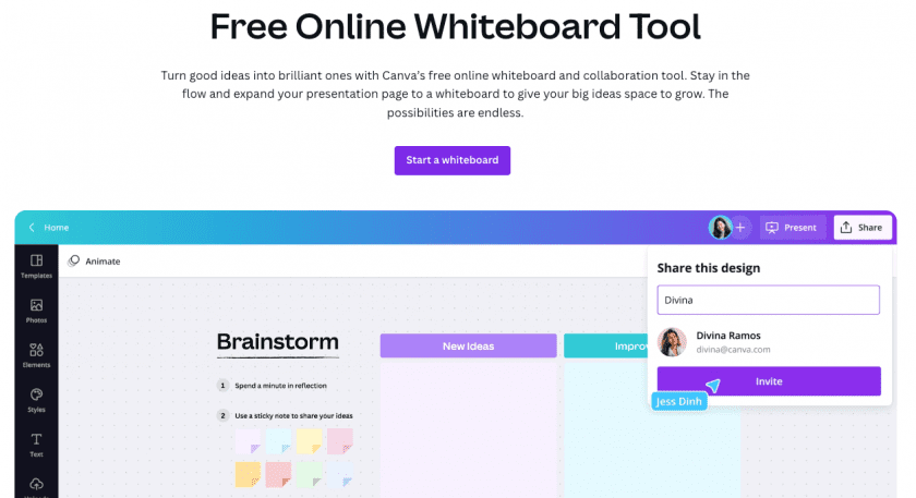 www.canva.com whiteboard