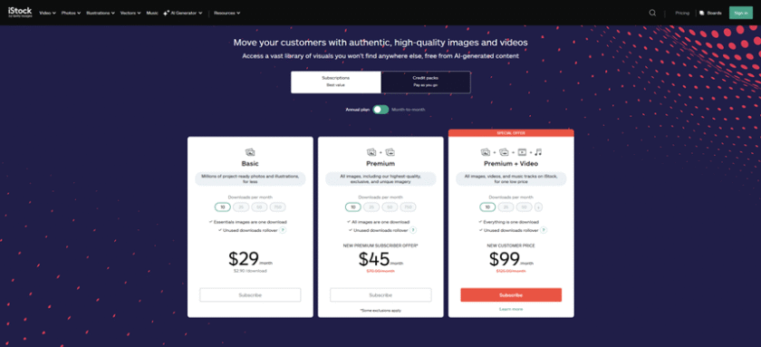 iStock Subscription Annual USD > iStock vs. Shutterstock - the Stock Photo Titan Battle [In-Depth Comparison]