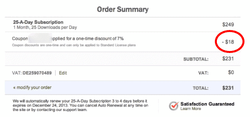 Shutterstock discount code applied 