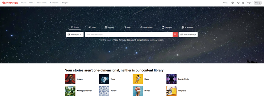 Exploring Other Options: Top Sites Like Shutterstock for Royalty-Free Images shutterstock homepage